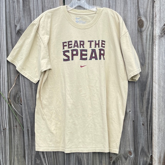 Florida State Nike light gold  'Fear the Spear' Men's T-Shirt large - Picture 1 of 4